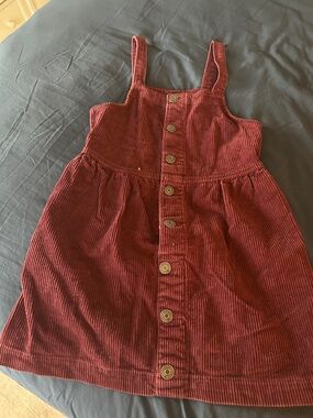 Cat & Jack Burgundy Corduroy Button-Front Pinafore Dress